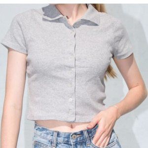Brandy Melville Caroline Top / Heather Grey / One Size